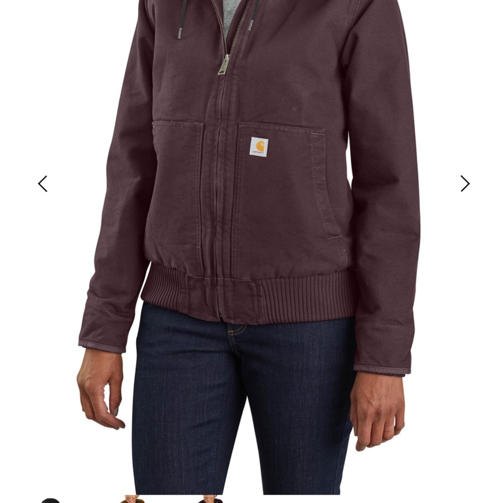 Carhartt Women's Loose Fit Washed Duck Insulated Jacket. Large. Dark Wine